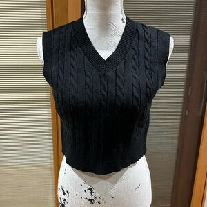 Black cable knit vest- size small